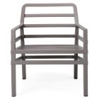 Nardi Aria galambszürke kültéri karosszék fehér párnákkal