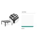 Nardi Komodo üveg dohányzóasztal galambszürke