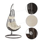 KALEA 2 barna-barna függő fotel krémszínű párnával