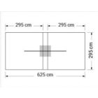 K_due Napernyő 2 függetlenül behúzható karral, gázrugóval T verzió 300x600 cm
