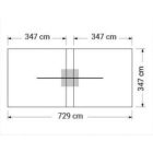 K_due Napernyő 2 függetlenül behúzható karral, gázrugóval T verzió 350x700 cm