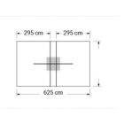 K_due Napernyő 2 függetlenül behúzható karral, gázrugóval T verzió 400x600 cm