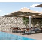 K_quattro Négy gázrugós, behúzható karral ellátott napernyő 600x600 cm