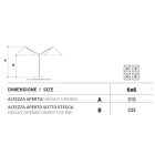 K_quattro Négy gázrugós, behúzható karral ellátott napernyő 600x600 cm fahatású