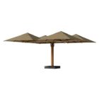 K_quattro Négy gázrugós, behúzható karral ellátott napernyő 600x600 cm fahatású