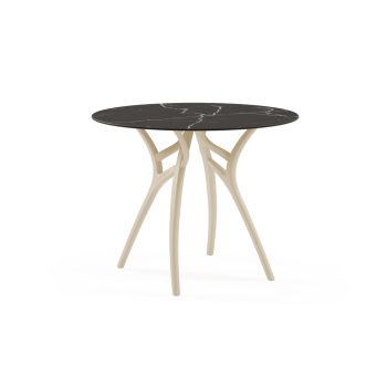 Ivy-L bézs-fekete márvány kültéri asztal 90x90 cm