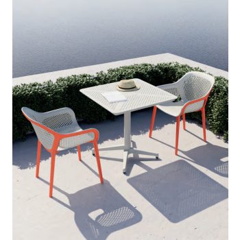 MOON bézs kültéri összecsukható asztal 80X80 CM