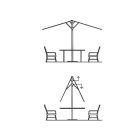 Petrarca aluminium  vázas napernyő  3.5 x 3.5 m