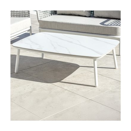 Venice Stone kávézóasztal 120 x 80 cm fehér