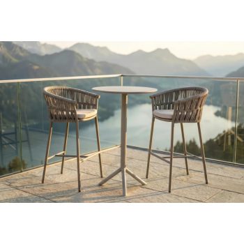 Fan alumínium bárasztalláb taupe