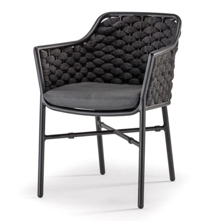 Panama rakásolható kerti szék fekete-sötétszürke