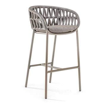 Tahiti kerti bárszék taupe/ezüstszürke