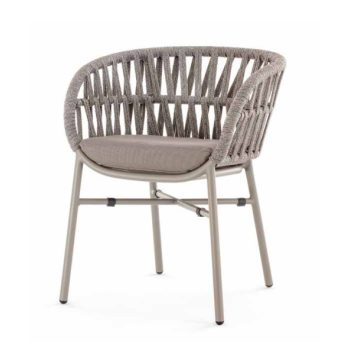 Tahiti kerti karosszék taupe/ezüstszürke