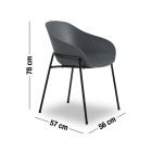 34657T fém vázas kerti szék szürke